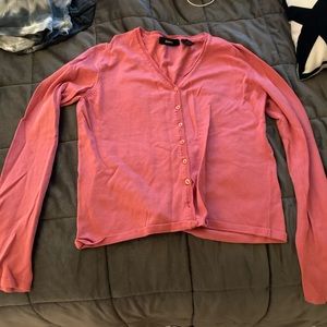 pink button up cardigan size medium